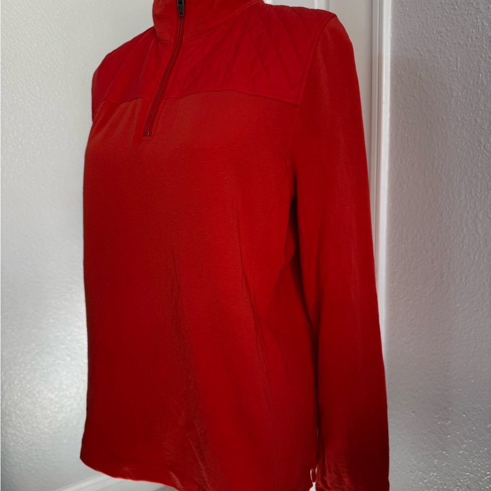 Talbots Orange Quarter-Zip Pullover - image 3